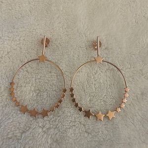Sheila Fajl Carrie Star Frontal Rose Gold Hoop Earrings